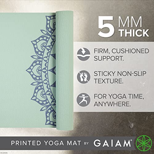 Gaiam Yoga Mat - Premium 5mm Print Thick Non Slip Exercise & Fitness Mat for All Types of Yoga, Pilates & Floor Workouts (68" x 24" x 5mm) - color: Lakeside Marrakesh