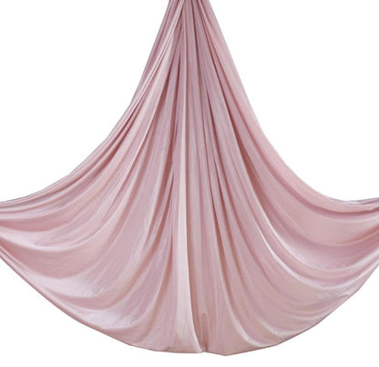 Aerial Yoga Hammock L:5M W:2.8M 5.5 Yards Aerial Pilates Silk Yoga Swing Set with 2000 Ibs Load Include Daisy Chain, Pose Guide - color: Light Pink