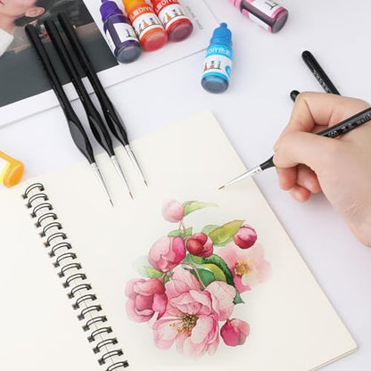 6PCS Detail Paint Brushes, Professional Fine Tip Paint Thin Miniature Brush, Small Artist Micro Paint Brushes for Acrylic Watercolor Oil Numbers Painting Models Detailing