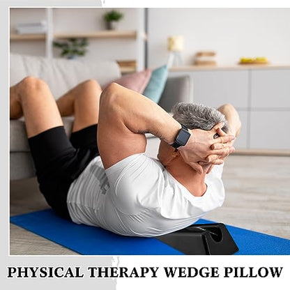 Suzile Mobilization Wedge 7.9 x 4.1 x 2 Inch Triangle Therapy Non Slip Silicone Wedge Pillow Sturdy Support for Relieve Spinal Pain Rehabilitation Tool(Black) - color: Black