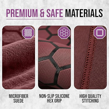 Clever Yoga Hot Yoga Mat Towel – Non-Slip Grip for Hot Yoga, Sweat Absorbent, Honeycomb Silicone Grip, Stays Flat – Ideal for Pilates, Travel, Washable & Lightweight - Burgundy - color: Burgundy