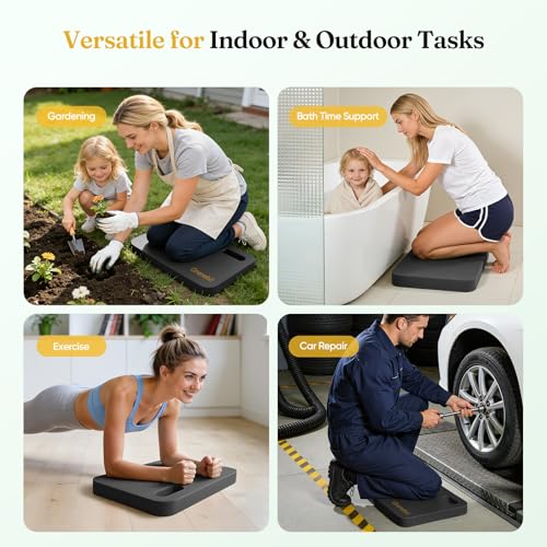 Grenebo 2-Pack Kneeling Pads, Extra Thick NBR, 17.3 x 11 x 1.6 in, Black - color: Black