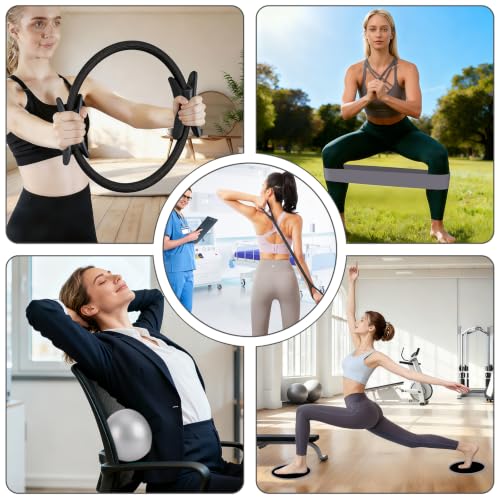 Hoedia Pilates Kit for Women, Pilates Equipment Ring and Ball Set - color: Black