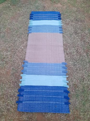 Jaipur Art & Rugs Cotton Yoga Rug - Eco-Friendly Hand-Woven Thick Mat (24”x72”x5mm) for Everyday Fitness at Home - Comfortable & Extra-Long - color: Multicolor 12