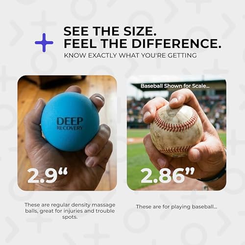 Deep Recovery Yoga Deep Tissue Massage Ball Set, Regular Density– 2.9-Inch Myofascial Release Balls for Feet, Back, Neck, Legs & Arms – Trigger Point & Mobility Therapy (2-Pack) - style: Regular