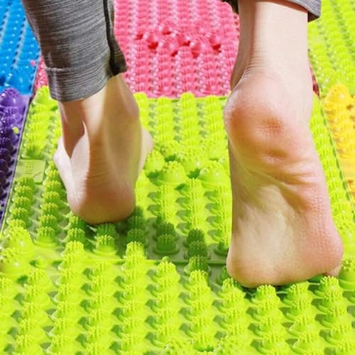 Foot Massage Mat Acupressure Mat Reflexology Walking Toe Plate Massage Pad Bathroom Yoga Anti-Slip Outdoor Game 4PCS (Green) - color: Green-4pcs