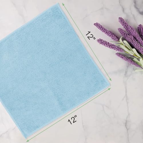 UNIMADE Washcloths 20 Pack Face Towels (12" x 12"), Highly Soft Wash Cloths | Hand Towels, Fast Drying Multi-Purpose Microfiber Cleansing Cloths for Bathroom, Hotel, Spa, and Salon Blue - color: Blue, size: 20Pack