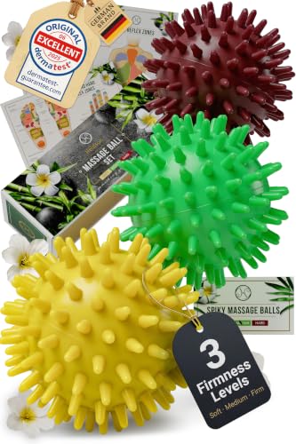 HELDSON Spiky Massage Ball Set 3 Pcs – Foot Massage Balls Soft to Hard