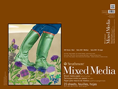 Strathmore 400 Series Mixed Media Pad, 18"x24", White, 15 Sheets - color: White, size: 18 x 24 inches