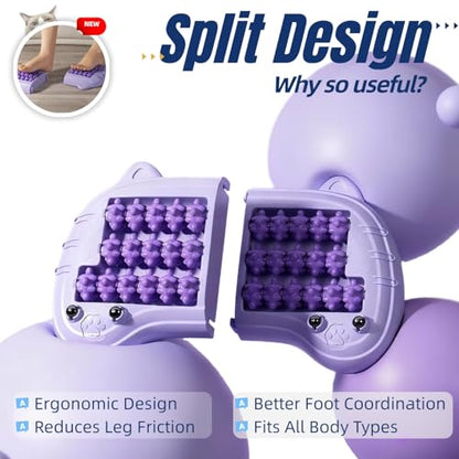 Foot Roller Massager for Plantar Fasciitis Relief, Large Size, Eases Foot Pain & Cold Feet, Enhances Circulation, Portable, Split into Two, Full-Body Washable, Purple