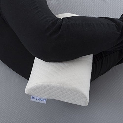 Bluestone Half Moon Memory Foam Back Pillow, White, 13.5” x 8”