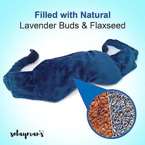 Weighted Lavender Eye Mask for Sleeping, Yoga, Dry Eyes - Great Relaxation Gifts for Mom, Dad, Women, Men - Aromatherapy Lavender Eye Pillow Gift (Navy Blue) - color: Navy Blue