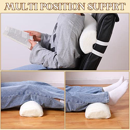Sintuff Recliner Leg Rest Cushion Sofa Footrest Pillow with Cover Half Moon Bolster Pillow Under Knee Pillow for Sleeping On Back Alleviating Pain, 19.7 x 8 x 3.5 Inch (Beige) - color: Beige