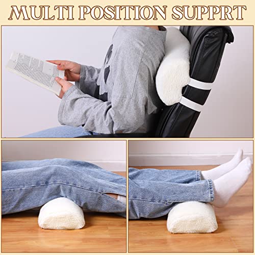 Sintuff Recliner Leg Rest Cushion Sofa Footrest Pillow with Cover Half Moon Bolster Pillow Under Knee Pillow for Sleeping On Back Alleviating Pain, 19.7 x 8 x 3.5 Inch (Beige) - color: Beige