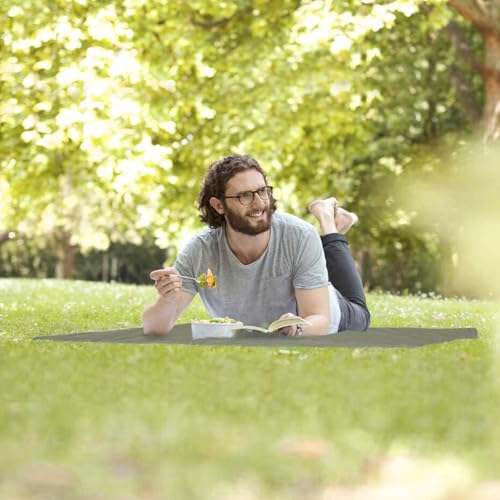 Pocket Picnic Blanket, Small Picnic Blanket 43x27" 1.27oz Gray 1 Person - color: Grey (Black Pack), size: 43x27″