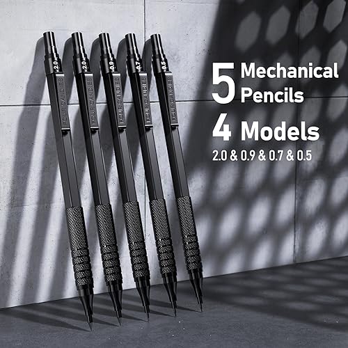 Four Candies 25PCS Art Mechanical Pencil Set + Mechanical Pencil Set Black