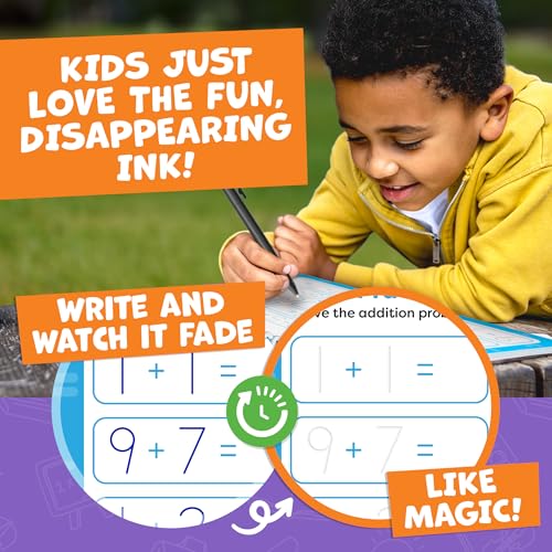 Magic Grooved Writing Practice Books & Kindergarten Workbooks Ages 3-7 | Reusable Handwriting Copybook Set with Disappearing Magic Ink Pens for Preschool Learning