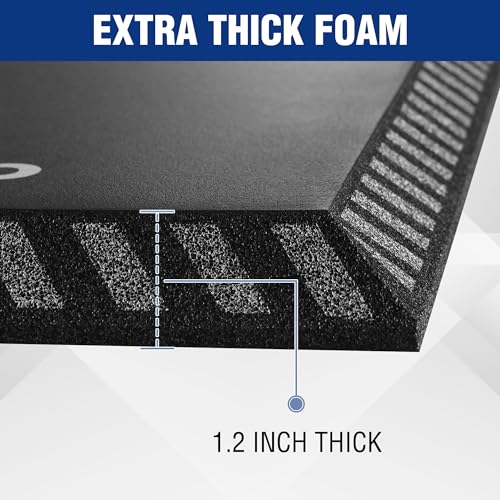 WORKPRO Extra Thick Kneeling Pad, Black, 28 x 16 x 1.2in | Soft NBR Foam Knee Cushioning, Extra Large Foam Kneeler Mat, Suitable for Auto-Repair, Gardening, Workout Supplies - color: Black
