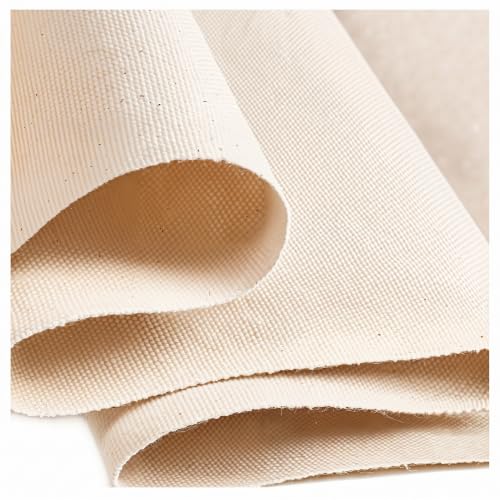 100% Cotton Canvas Fabric by the Yard, 63" x 2 Yards, 7 oz | Duck canvas fabric for painting, sewing, tote bags & DIY • One solid continuous piece • Extra length included - size: 2 Yards+ (63'' x 80'')