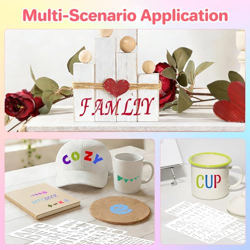 36Pcs Letter Stencils for Painting Small Reusable Alphabet Number Templates | 1/2,3/4,1,5/4,2Inch,Stencils Letters,Plastic Geometric Templates,Scrapbook,Walls Art Projects,Journal,Home Decor,Custom Sign