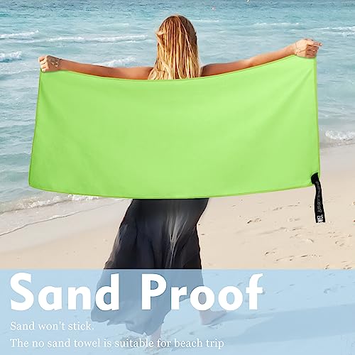 Microfiber Travel Towel, Quick Dry Camping & Gym Towel. Compact - color: Green, size: M:20"×40"