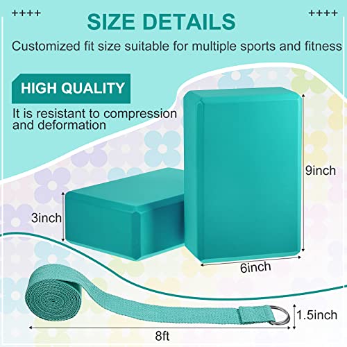 Meooeck 18 Pcs Yoga Blocks and Strap Set Include 12 EVA Foam Yoga Blocks Bulk 9"x6"x3" with 6 Adjustable 8 ft Straps D Ring Non Slip Props for Stretching Pilates Workout Studio Home Gym - color: Multicolor