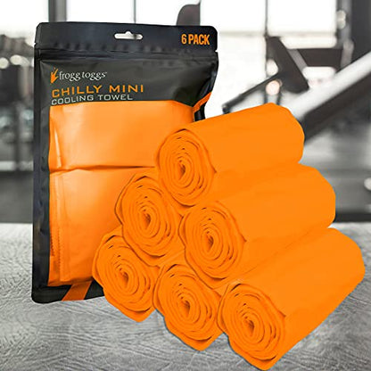 FROGG TOGGS Chilly Mini Cooling Neck Towel, 6 Pack - color: Orange - 6 Pack