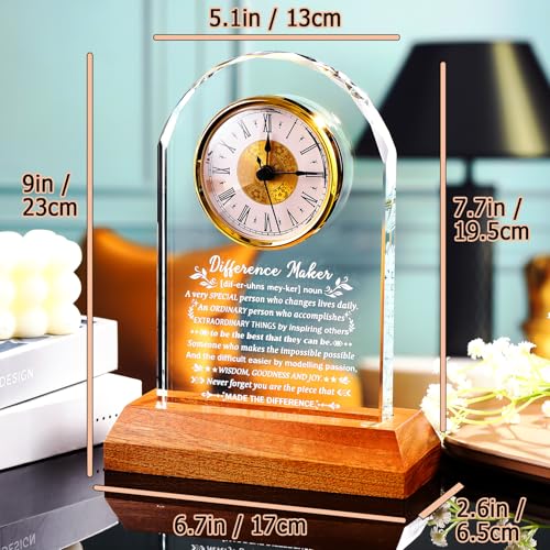 Ornalrist Difference Maker Gifts for Men Women Appreciation Crystal Clock - color: Difference Maker