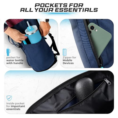 MAGNILAY Expandable Yoga Mat Bag, Adjustable Strap, Black, Large - color: Blue