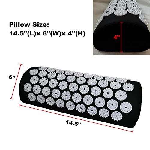 Acupressure Massage Pillow Acupuncture Massager for Neck Back Head Pain Relief,Black - color: Black