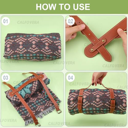 Portable PU Leather Handle Belt Rug Carrier Leather Picnic Blanket Carry Strap Brown Outdoor Motorcycle Bedroll Adjustable Yoga Mat Strap Holder for Carpet Home Camping Travel Beaches - style: style 2