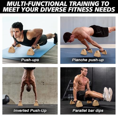 Parallettes Bars - Wooden Calisthenics Equipment for Handstand Training, Push Up Bars & Calisthenics Bar - Handstand Blocks and Pushup Handles for Men - size: 20cm