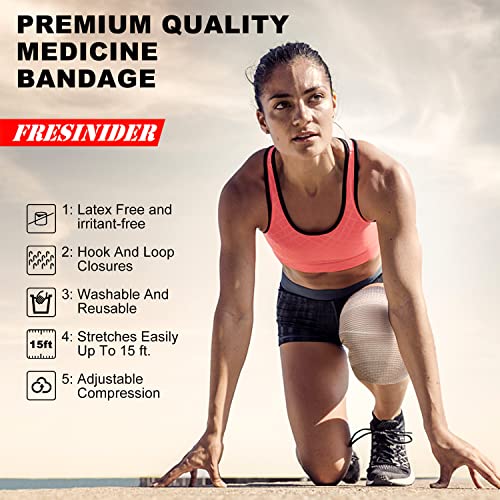 FRESINIDER Premium Elastic Bandage Wrap 3 Inch, 8 Pack, Hook and Loop - color: 8 Pack X 3 Inches