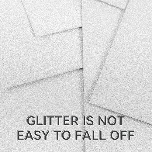 Silver Glitter Cardstock 12 x 12, Paper for Cricut, Thick Card Stock for Card Making, Scrapbooking, Craft(250Gsm 30Sheets)… - color: Silver