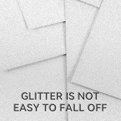 Silver Glitter Cardstock 12 x 12, Paper for Cricut, Thick Card Stock for Card Making, Scrapbooking, Craft(250Gsm 30Sheets)… - color: Silver