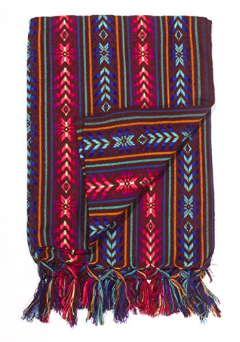 Del Mex Mexican Rebozo Shawl Blanket Doula - color: Burgandy, size: Regular (6 ft x 2.5 ft)