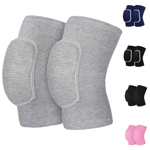 HISFFOG Volleyball Knee Pads for Women, Men, Youth, Girls, Kids, Knee Brace for Volleyball Basketball Football Dance Yoga Tennis Running Cycling Workout Climbing Wrestling - color: Gray, size: Small