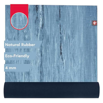 Manduka eKOLite Yoga Mat 71" - 4mm | Natural Rubber | Eco-Friendly | Soft Textured Surface | Natural Next-to-Skin Feel | 71 x 26 inches | Charcoal Grey - color: EBB, size: 71" x 24"