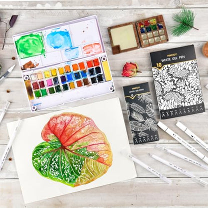 White Gel Pens, 6 Size Opaque White Ink Pens for Black Paper | White Pens for Sketching, Drawing, Journaling & DIY Crafts, Ideal Drawing Pens for Artists & Art Supplies - size: 6