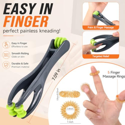 4 Pcs Manual Full Body Massage Tool Set with 5 Finger Rings