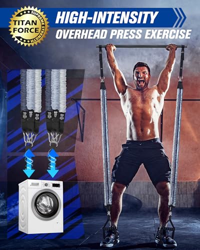 Upgraded Pilates Bar Kit with Resistance Bands Natural Latex for Women & Men, Heavy-Duty Stainless Steel Multifunctional Yoga Pilates Stick for Home Gym Exercise Fitness Equipment Full-Body Workouts - color: Grey Blue