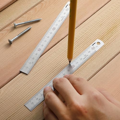 Mr. Pen- Machinist Ruler, 2 Pack, 150mm, Stainless Steel Imperial | Precision Measuring Tool, 0.5mm Graduation for Engineering, Carpentry, Drafting, Office, School - style: 150 mm, 2 Pack