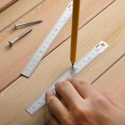 Mr. Pen- Machinist Ruler, 2 Pack, 150mm, Stainless Steel Imperial | Precision Measuring Tool, 0.5mm Graduation for Engineering, Carpentry, Drafting, Office, School - style: 150 mm, 2 Pack