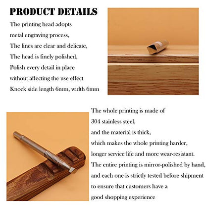Leather Stamping Tool 304 Stainless Steel Professional Stamp Tools Leather Edge Punch Carving DIY LeatherCrafts (XS, 1pc) - size: XS, 1pc