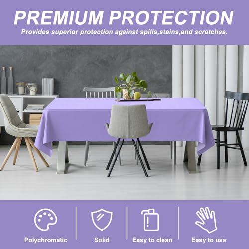 54IN X 320FT Plastic Table Cover Roll with Cutter Box, Cut to Size Plastic Table Cloths for Parties, Birthday, (Light Purple, 54"x3840"(Rectangular)) - color: Light Purple, size: 3840" x 54" (Rectangular)