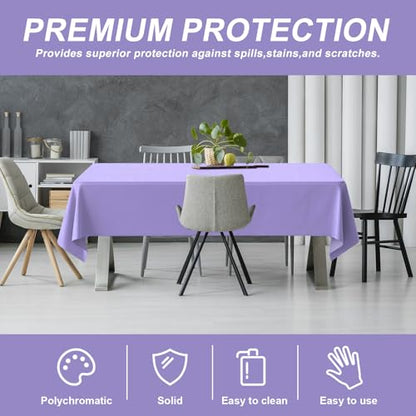 54IN X 320FT Plastic Table Cover Roll with Cutter Box, Cut to Size Plastic Table Cloths for Parties, Birthday, (Light Purple, 54"x3840"(Rectangular)) - color: Light Purple, size: 3840" x 54" (Rectangular)