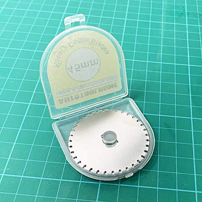 AUTOTOOLHOME 45mm Perforation Rotary Cutter Blades, 5PCS Skip Stitch Blades | Skip-stitch Rotary Blades for Perforating Paper and Fabric Edges for Crochet, Fleece Blankets and Crafts Perforator Tool