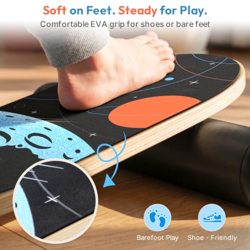 Sportneer Kids Balance Board, 4-Mode Adjustable Balance Trainer - color: Space Black