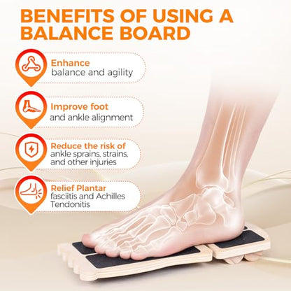Ankle Strengthener & Axis Boar, Recovery For Sprains & Plantar Fasciitis | Ankle Balance Board & Sidekick Ankle Board Used For Strengthening And Stabilizing Bare Joints - Includes Exercise Guide