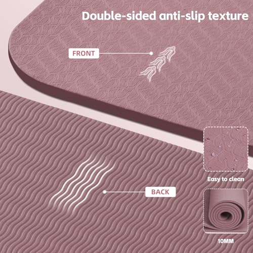 Large 76"x40"x0.4" Yoga Mat - color: Dull Pink